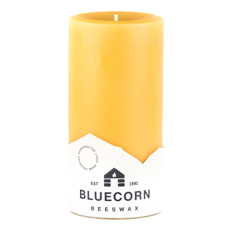 Bluecorn Beeswax Pillar Candle, 100% Pure Natural Bees Wax, 4x8 Candles, Clean Burning & Dripless, Long Lasting (240 Hrs), Soy & Fragrance Free, Fall & Christmas Home Decor, American Made, 1 Count - Image 1